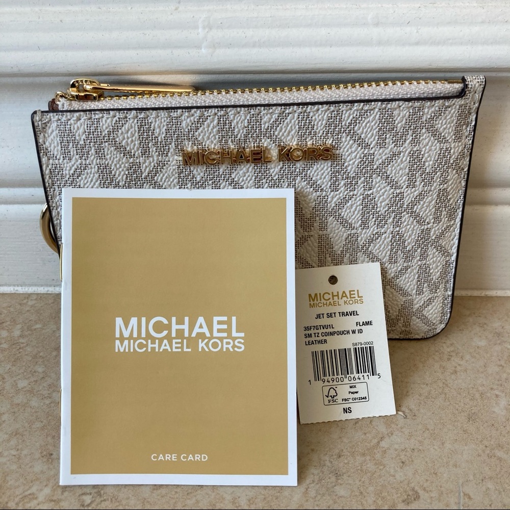 NWT Michael Kors Jet Set Travel Small Saffiano Leather Coin Pouch Wallet